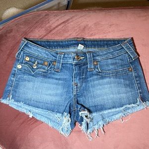 True religion denim shorts